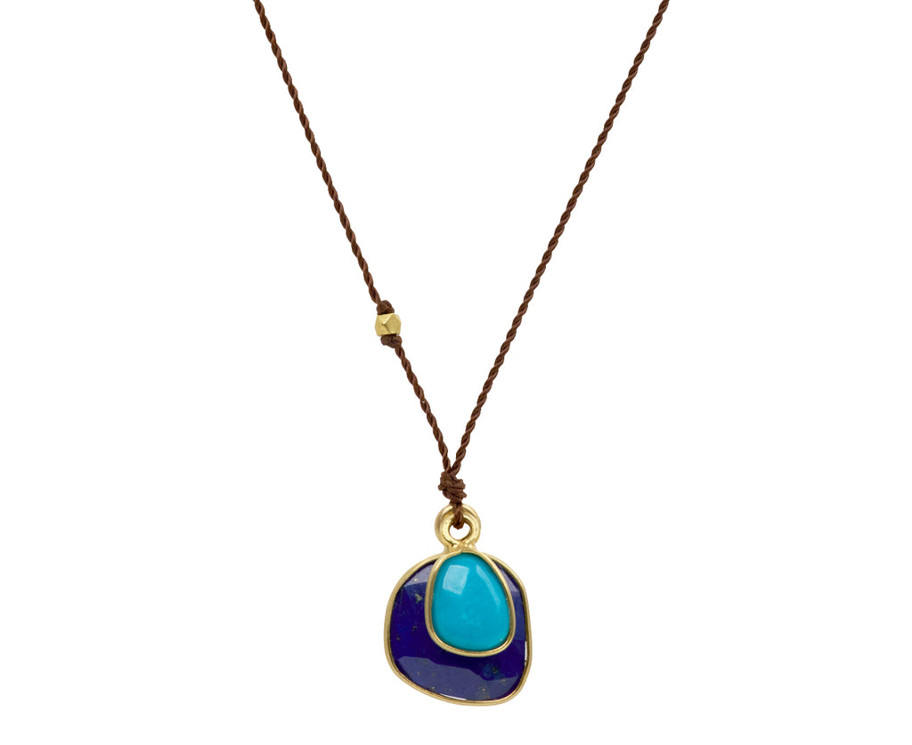 Margaret Solow Lapis and Turquoise Pendant Necklace