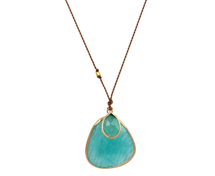 Margaret Solow Amazonite and Aquaprase Pendant Necklace