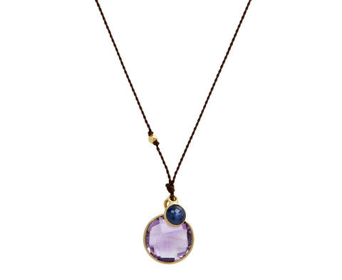 Margaret Solow Amethyst and Sapphire Pendant Necklace