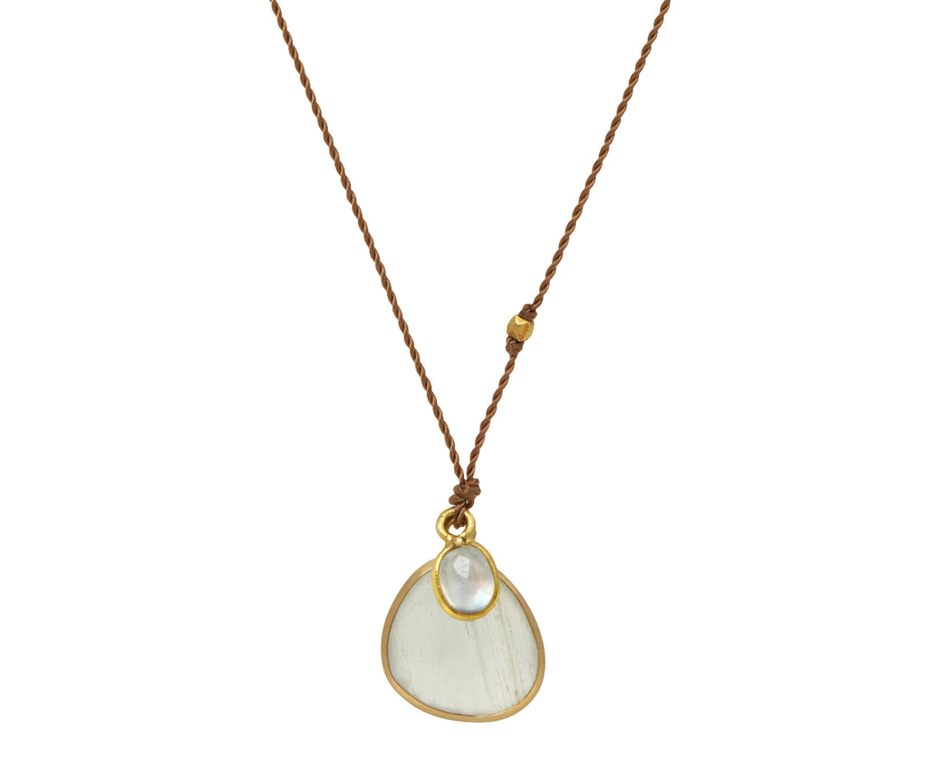 Margaret Solow Aquamarine and Moonstone Pendant Necklace
