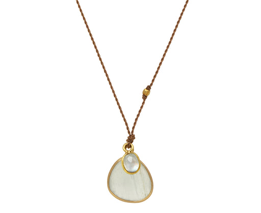 Margaret Solow Aquamarine and Moonstone Pendant Necklace