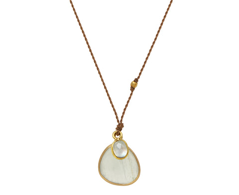 Margaret Solow Aquamarine and Moonstone Pendant Necklace