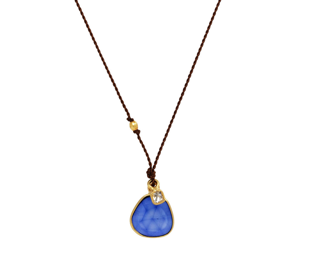 Margaret Solow Blue Sapphire and Diamond Pendant Necklace
