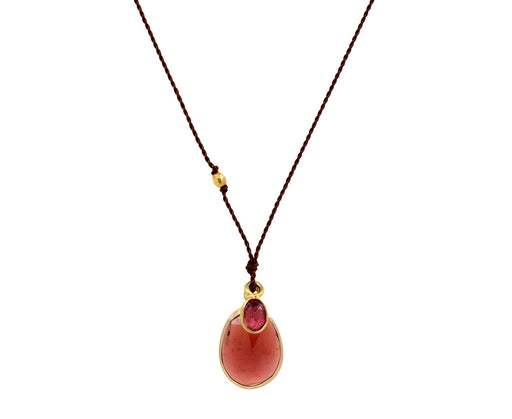 Margaret Solow Garnet and Pink Tourmaline Pendant Necklace