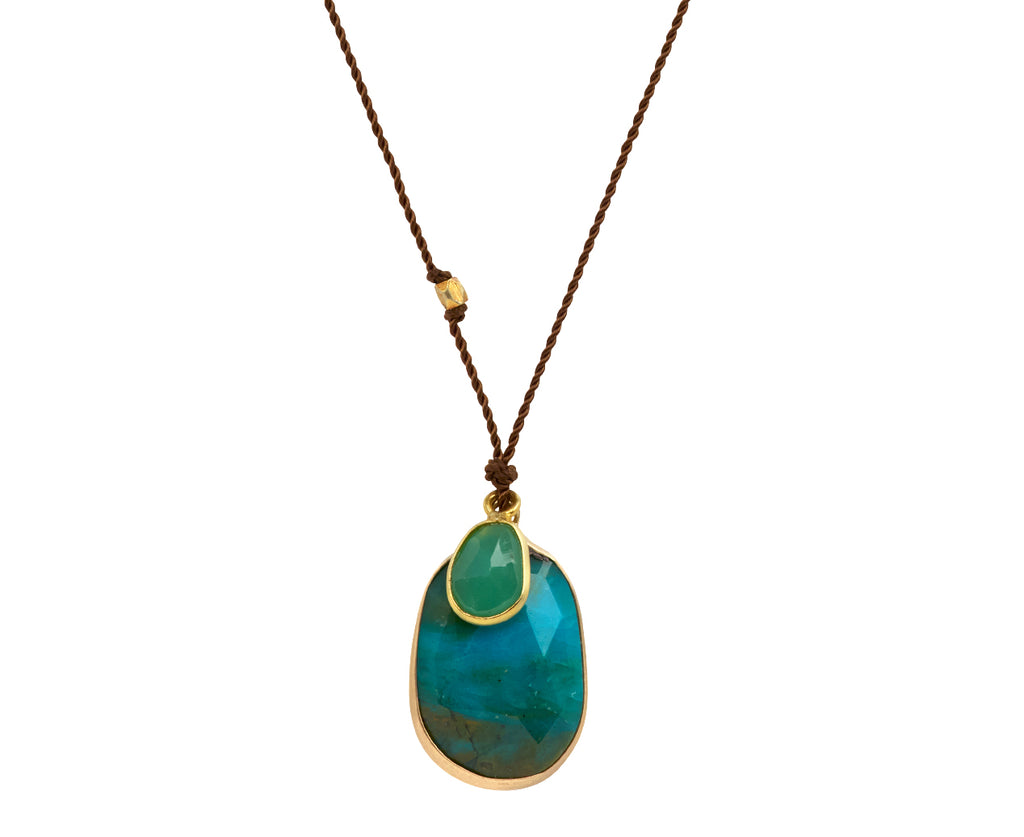 Margaret Solow Peruvian Opal and Chrysoprase Pendant Necklace