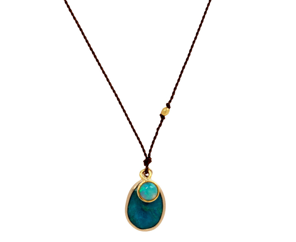 Margaret Solow Peruvian Opal and Opal Pendant Necklace