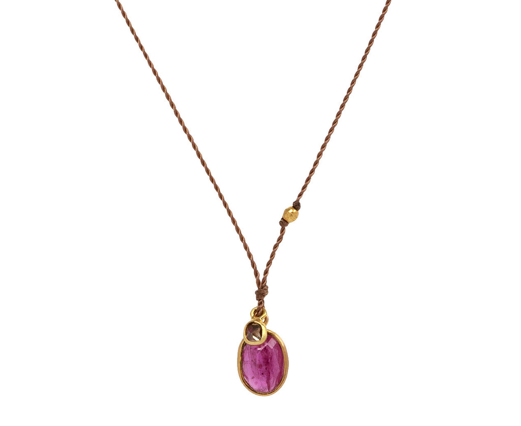Margaret Solow Ruby and Diamond Pendant Necklace