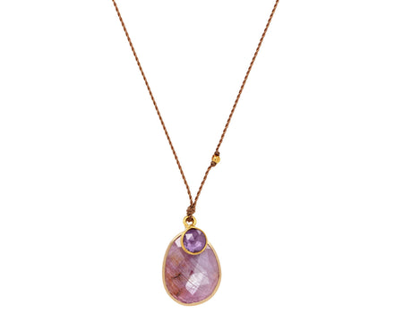 Margaret Solow Opaque Ruby and Sapphire Pendant Necklace