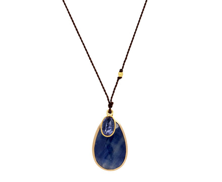 Margaret Solow Blue Sapphire and Tanzanite Pendant Necklace