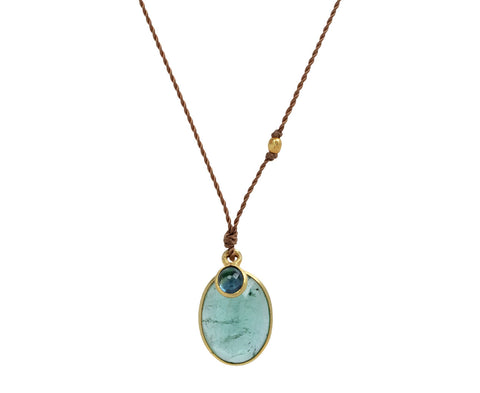 Margaret Solow Tourmaline and Sapphire Pendant Necklace