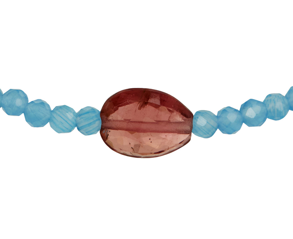 Margaret Solow Chalcedony and Tourmaline Beaded Bracelet - closeup