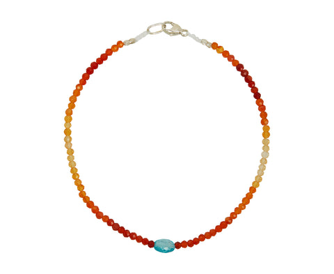 Margaret Solow Fire Opal and Apatite Beaded Bracelet