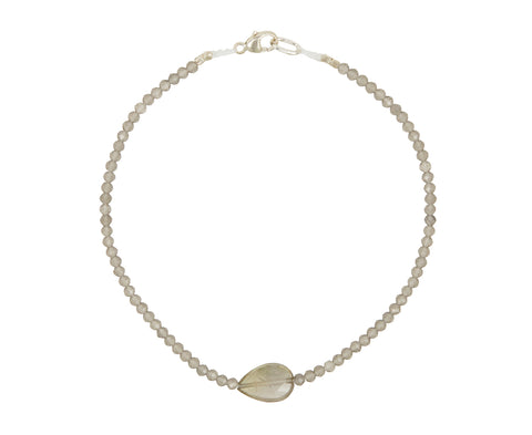 Margaret Solow Grey Moonstone and Tourmaline Beaded Bracelet