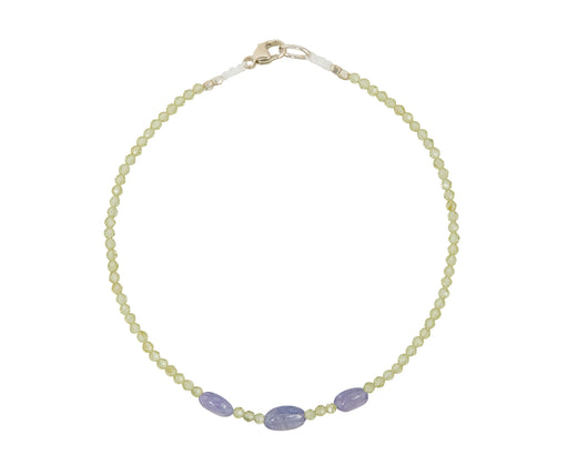 Margaret Solow Peridot and Tanzanite Beaded Bracelet