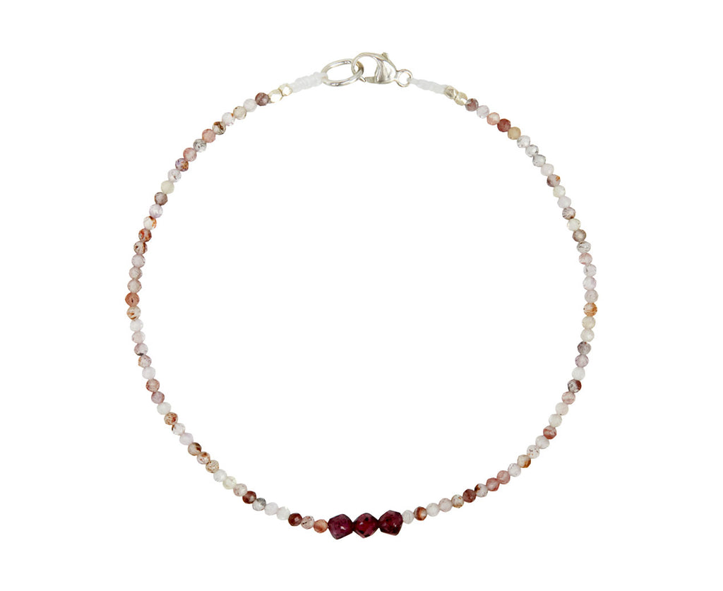 Margaret Solow Rutilated Quartz and Garnet Beaded Bracelet