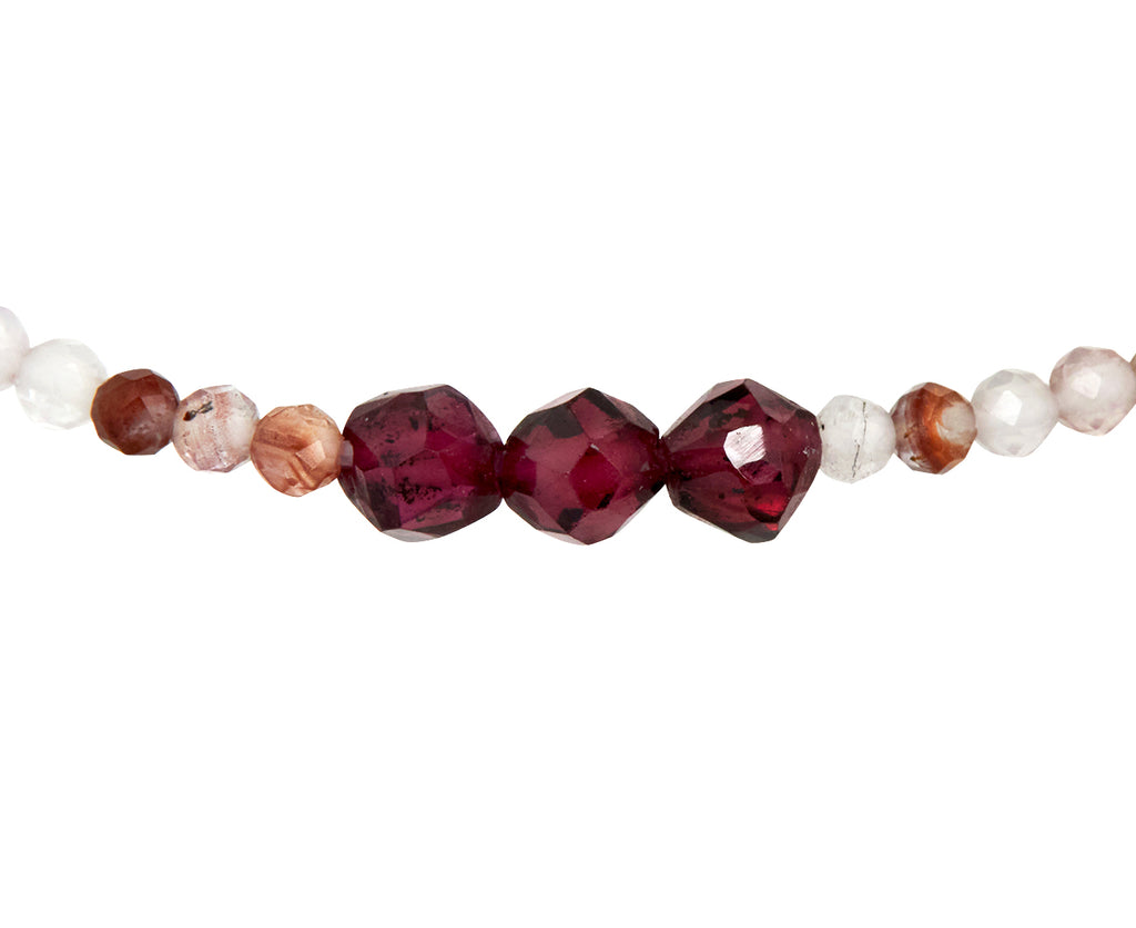 Margaret Solow Rutilated Quartz and Garnet Beaded Bracelet - closeup