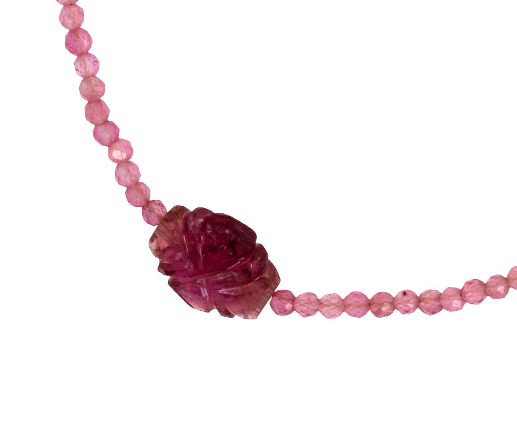 Margaret Solow Pink Tourmaline Beaded Bracelet - Closeup