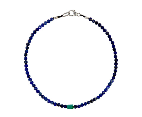Margaret Solow Lapis and Emerald Beaded Bracelet
