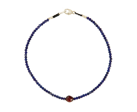 Lapis and Garnet Beaded Bracelet