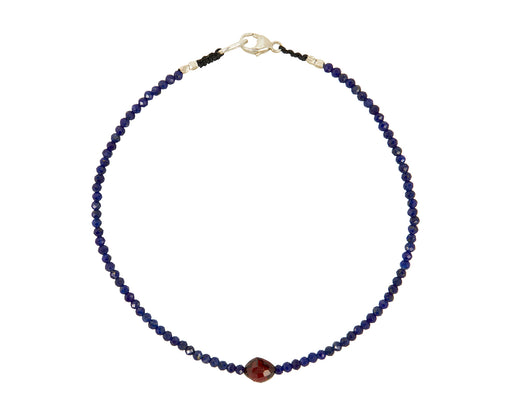 Lapis and Garnet Beaded Bracelet