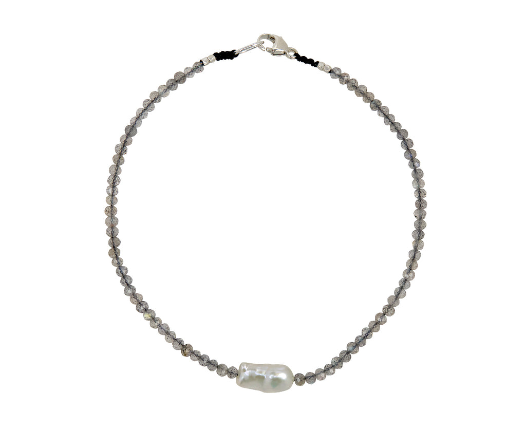 Margaret Solow Labradorite and Pearl Beaded Bracelet