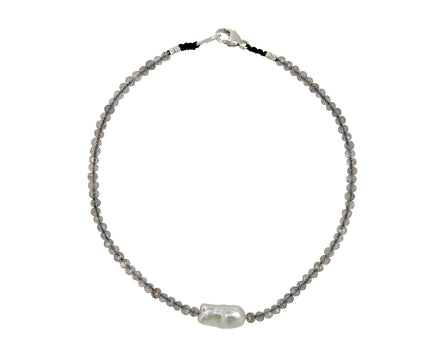 Margaret Solow Labradorite and Pearl Beaded Bracelet