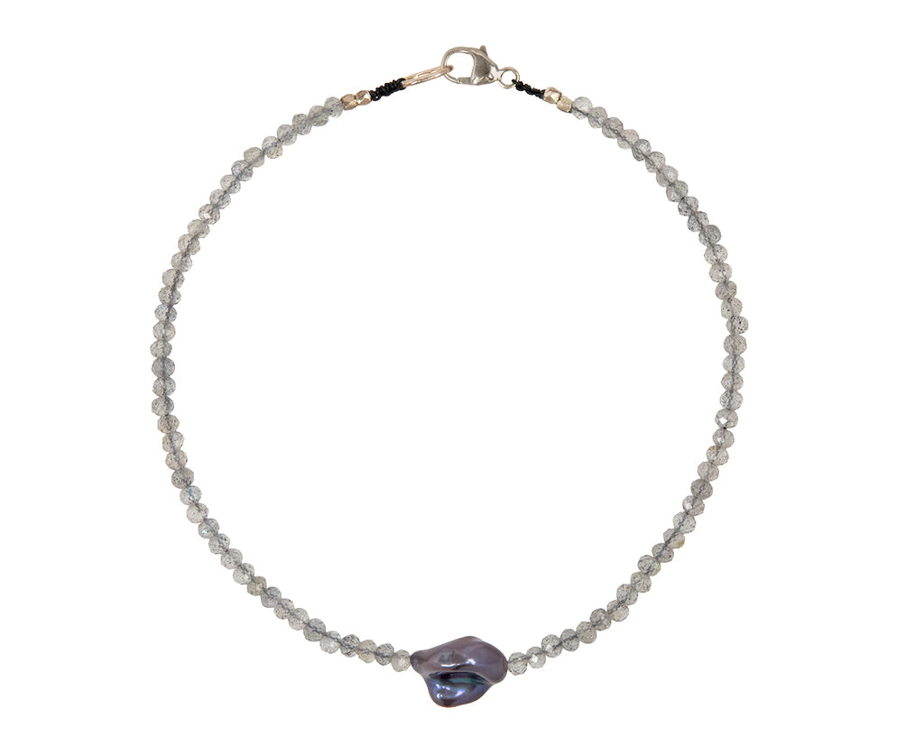 Margaret Solow Labradorite and Pearl Beaded Bracelet