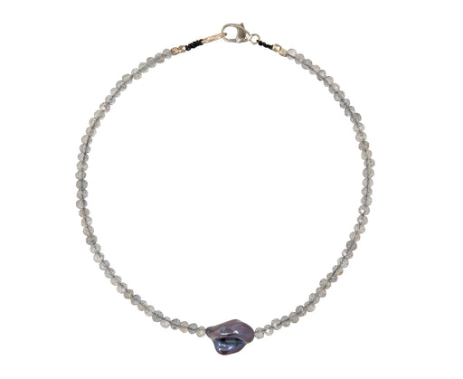 Margaret Solow Labradorite and Pearl Beaded Bracelet