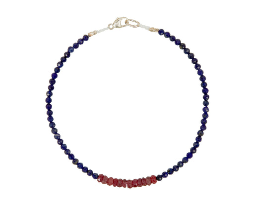 Margaret Solow Lapis and Pink Sapphire Beaded Bracelet