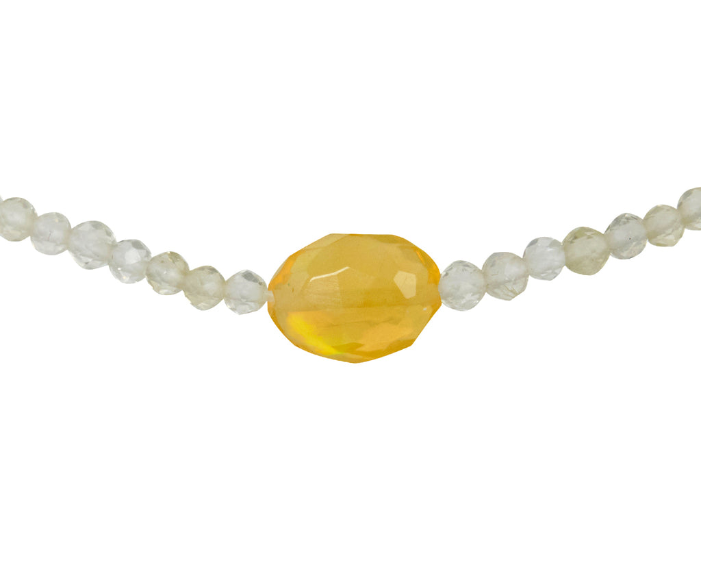 Margaret Solow Lemon Topaz and Opal Beaded Bracelet - closeup