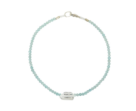 Margaret Solow Aquamarine and Herkimer Beaded Bracelet