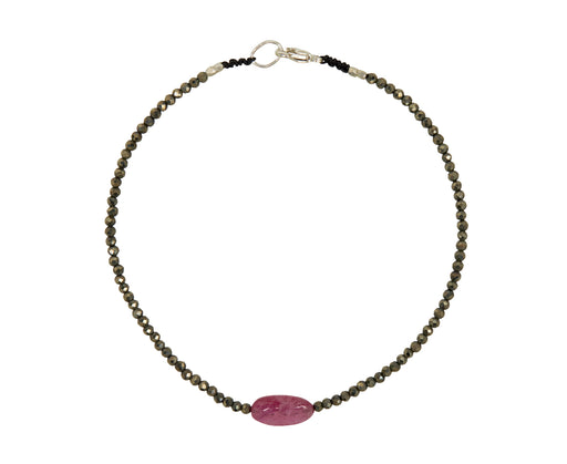 Margaret Solow Pyrite and Ruby Beaded Bracelet