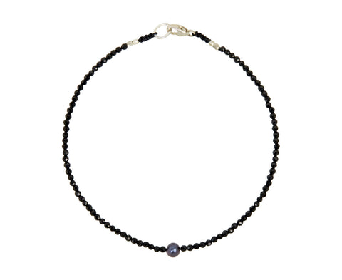 Margaret Solow Black Spinel and Pearl Beaded Bracelet