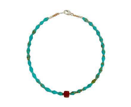 Margaret Solow Turquoise and Jasper Beaded Bracelet