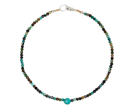 Margaret Solow Silver Chrysocolla and Turquoise Beaded Bracelet