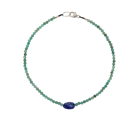Margaret Solow Emerald and Sapphire Beaded Bracelet