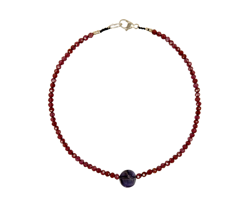 Margaret Solow Garnet and Iolite Beaded Bracelet