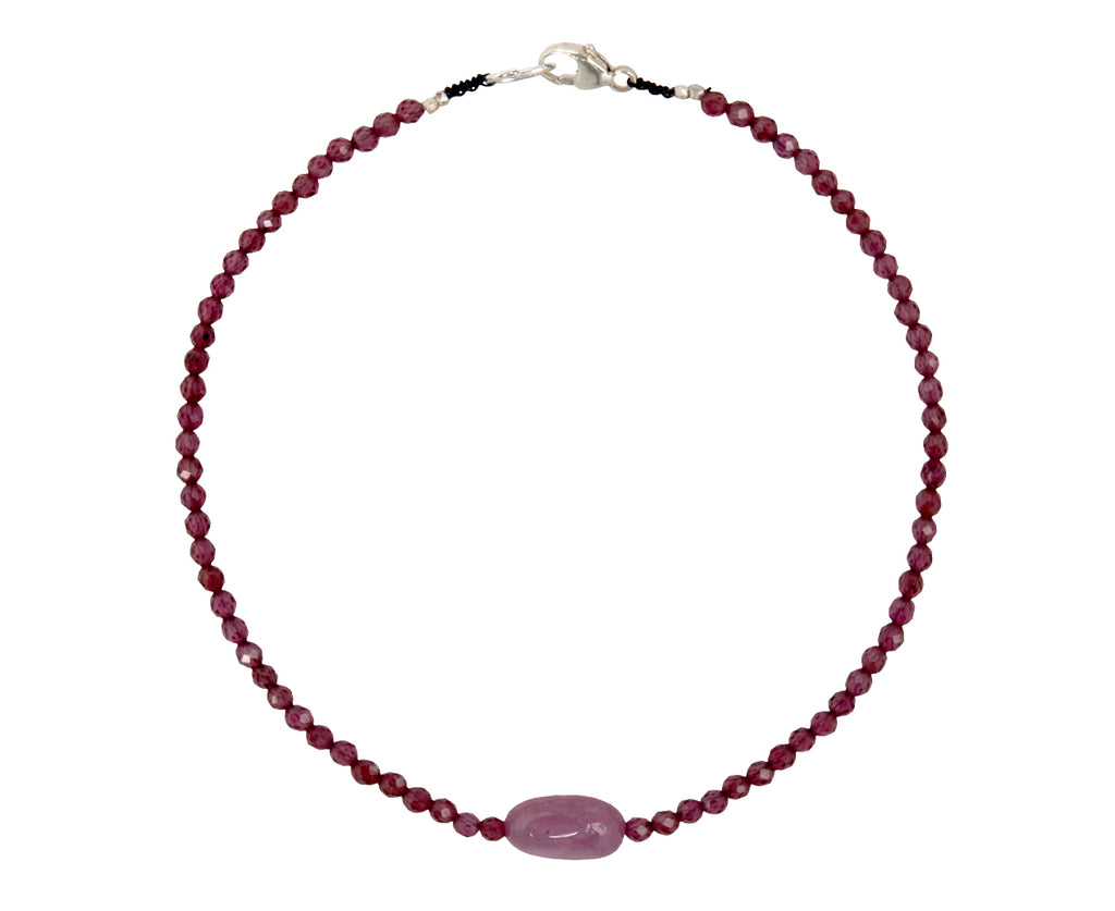 Margaret Solow Garnet and Ruby Beaded Bracelet