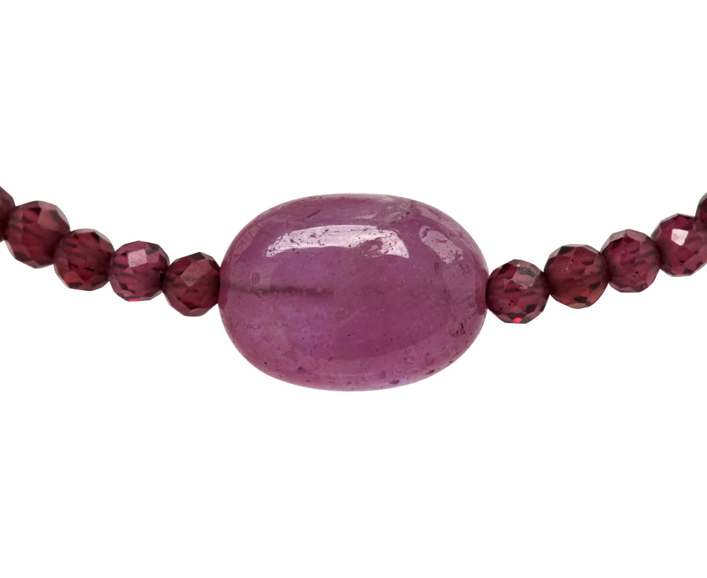 Margaret Solow Garnet and Ruby Beaded Bracelet - Closeup