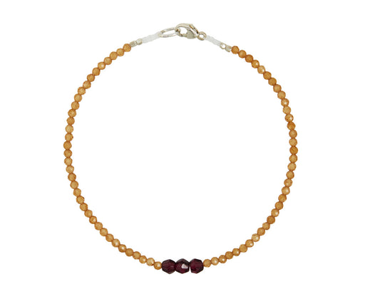 Margaret Solow Hessonite and Red Garnet Beaded Bracelet