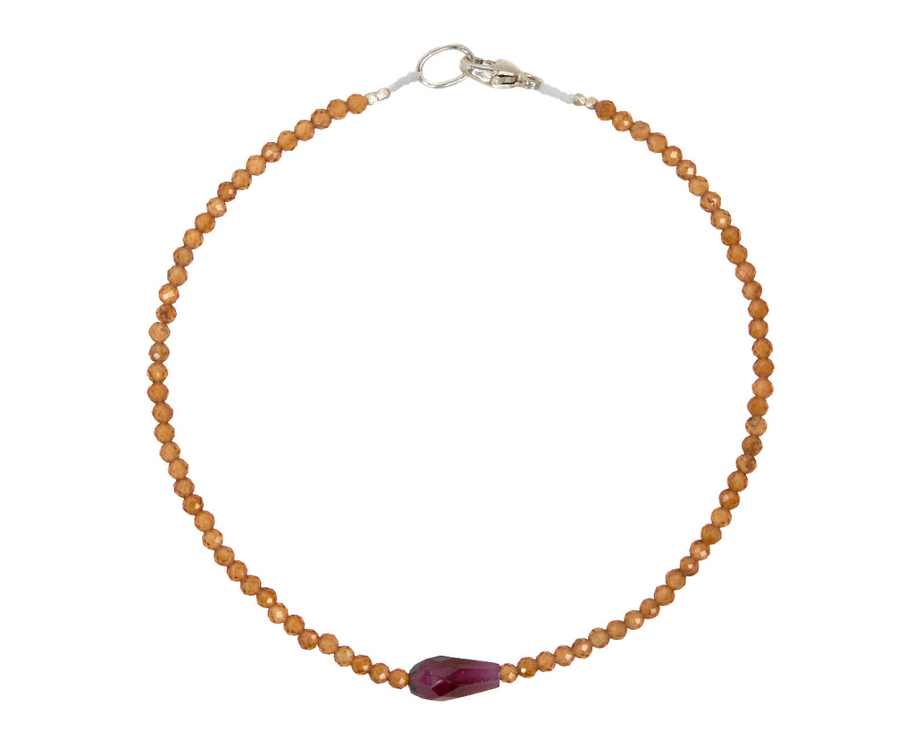 Margaret Solow Hessonite and Garnet Beaded Bracelet