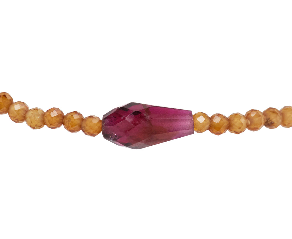 Margaret Solow Hessonite and Garnet Beaded Bracelet - Closeup