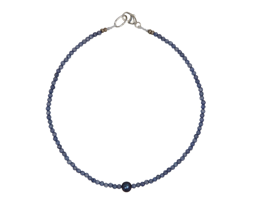 Margaret Solow Iolite and Pearl Beaded Bracelet