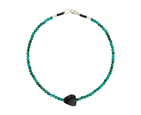Margaret Solow Malachite and Onyx Beaded Bracelet
