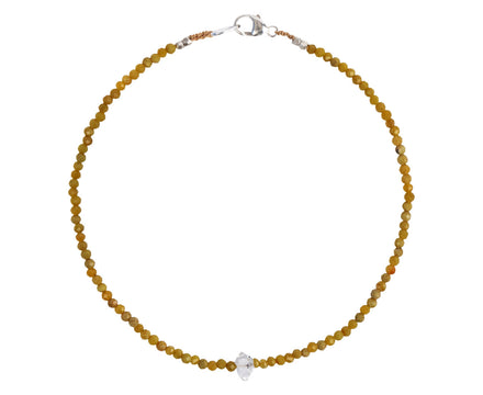 Margaret Solow Olive Opal and Herkimer Quartz Beaded Bracelet
