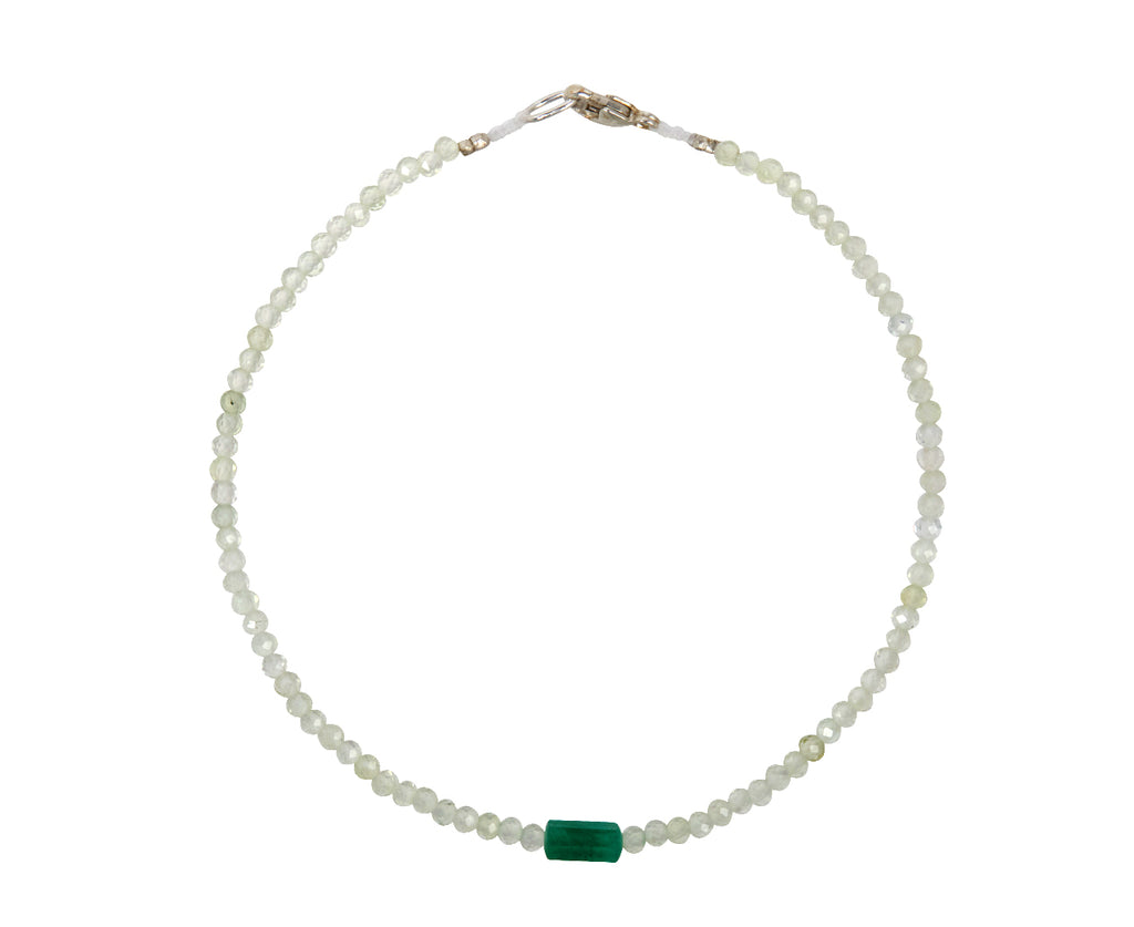 Margaret Solow Prehnite and Emerald Beaded Bracelet