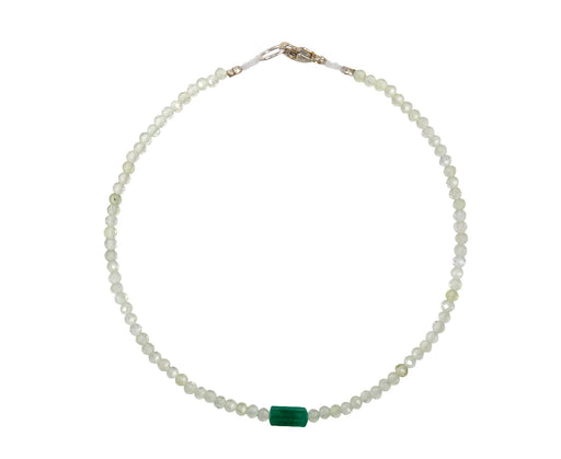 Margaret Solow Prehnite and Emerald Beaded Bracelet