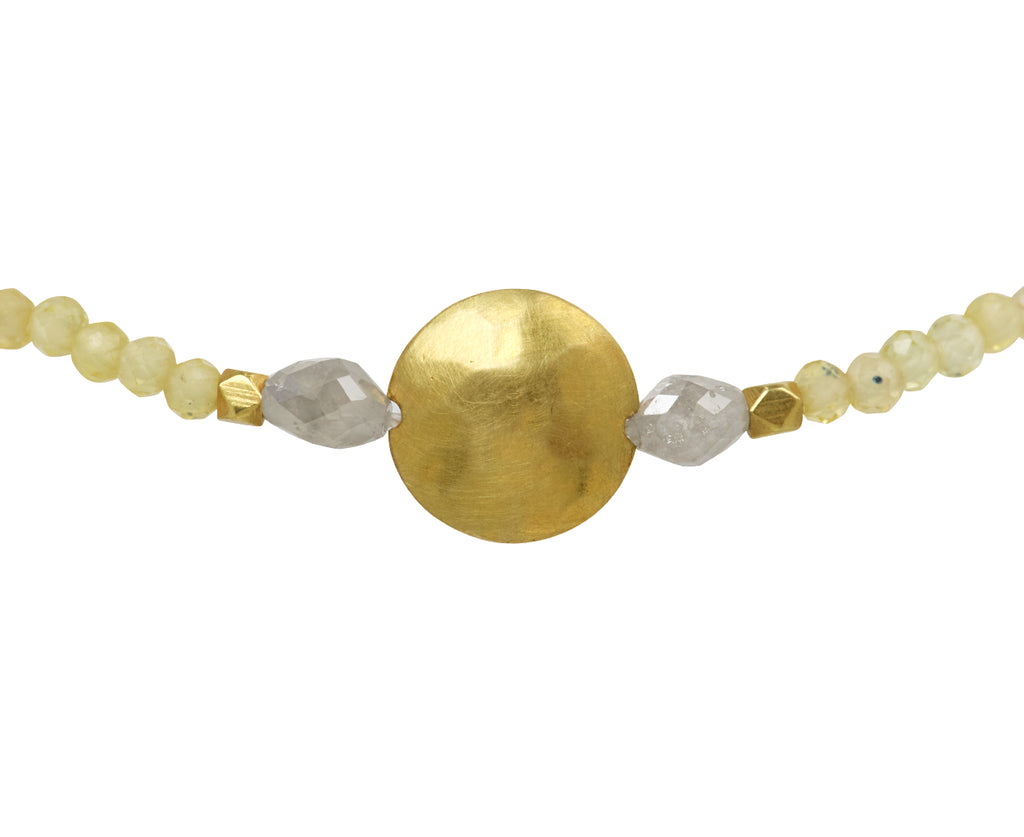 Margaret Solow Yellow Sapphire and Diamond Beaded Bracelet - Closeup