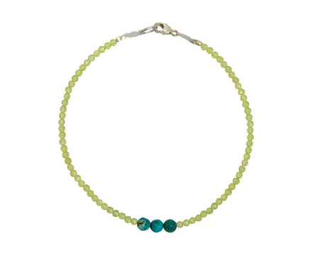 Margaret Solow Peridot and Turquoise Beaded Bracelet