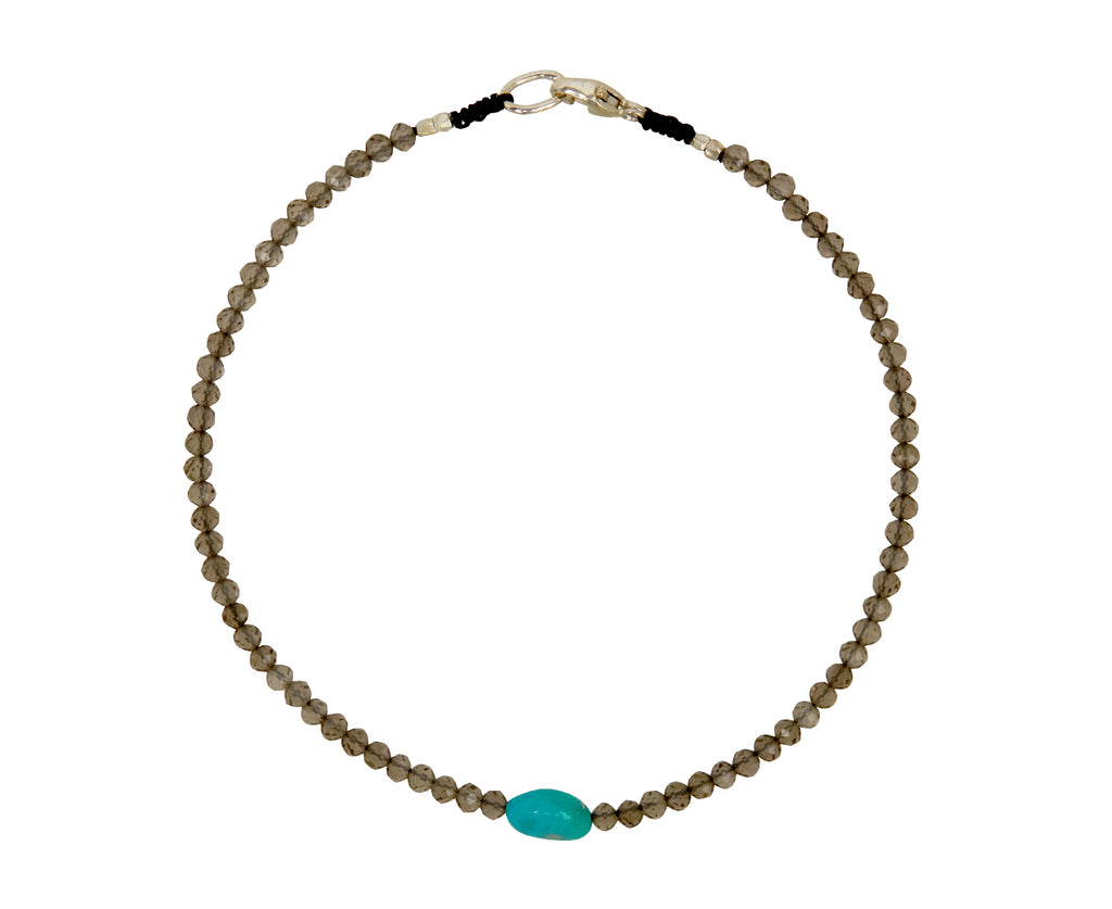 Margaret Solow Smoky Quartz and Turquoise Beaded Bracelet